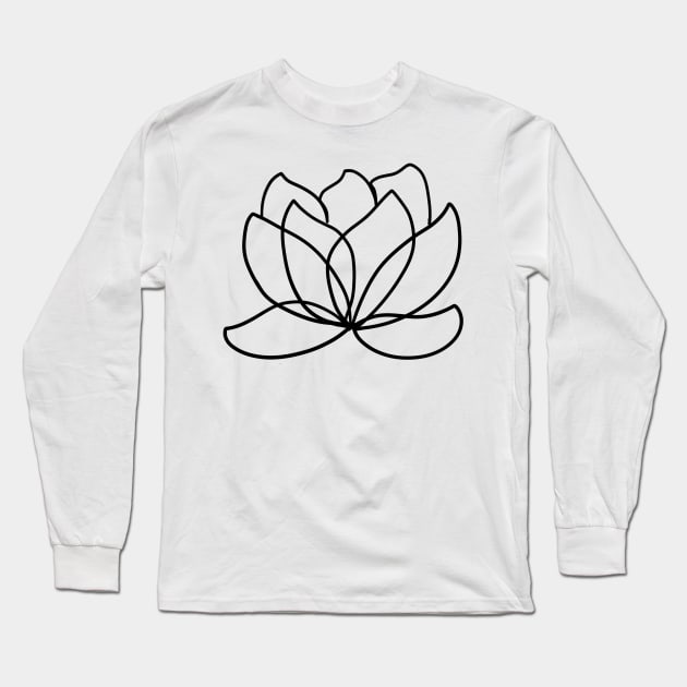 One line Art Lily Flower Long Sleeve T-Shirt by BiscuitSnack